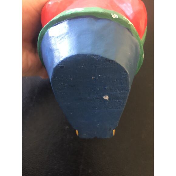 Vtg hand painted folk art santa Bright Vibrant Colors Resin? Wood Look Light - Picture 5 of 9